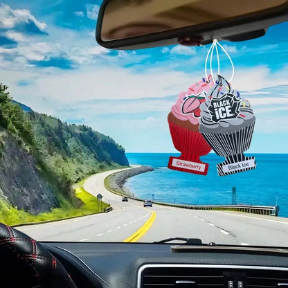 Car Air Fresheners With In 8-16pcs Sets- Designed In A Hanging Ice Cream Shape, Which Can Be Used To Decorate The Rearview Mirror Of The Car.