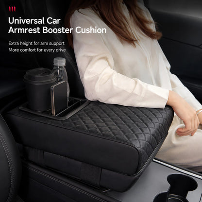 Car Armrest Mat, Car Center Armrest Mat With 2 Cup Holders, PU Leather Armrest Mat, Portable Car Armrest Pillowcase, Booster Seat, Girlfriend Gift, Car Accessories, Women's Car Accessories, Car Decora