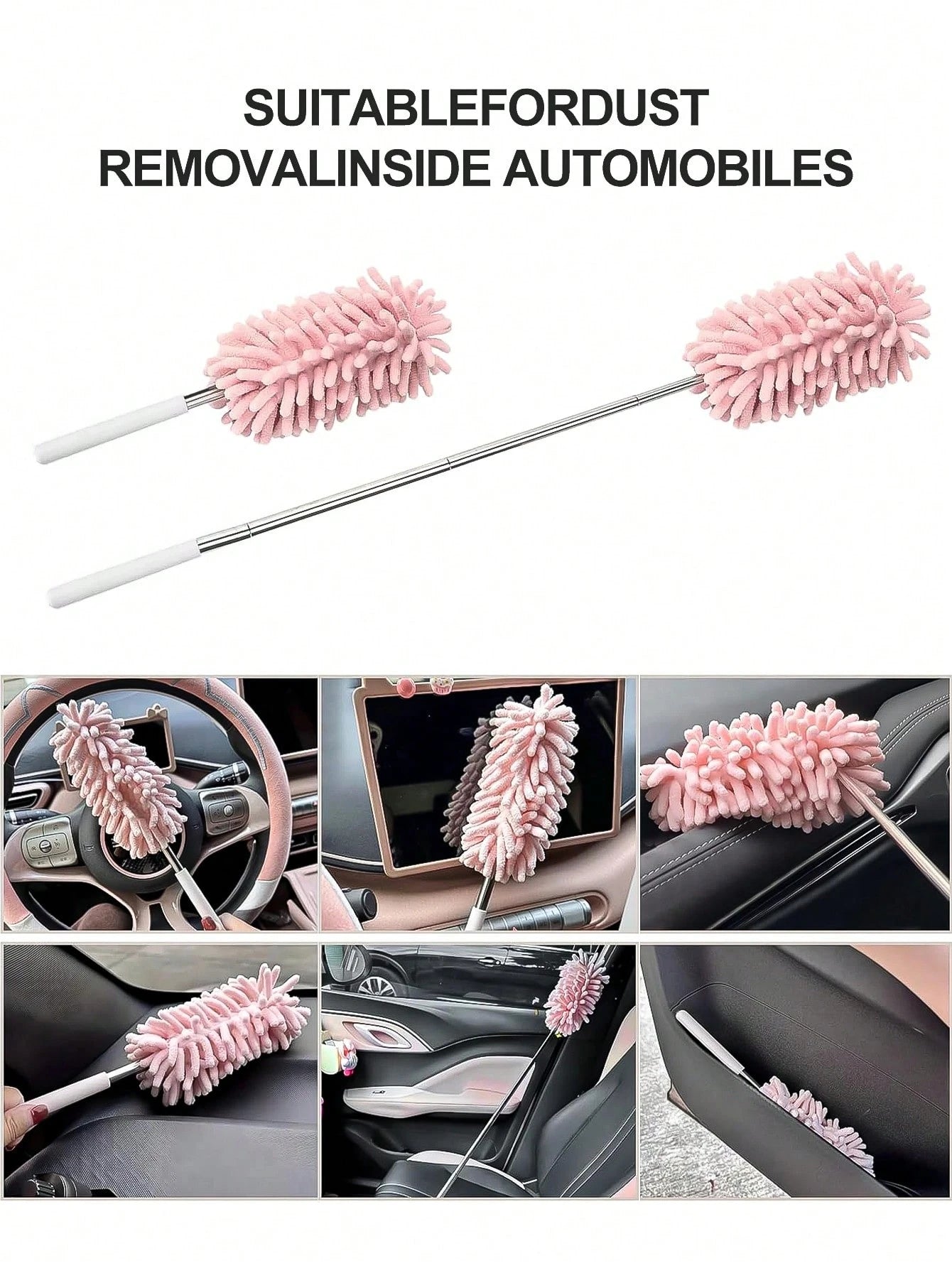 Car Cleaning Tools, Car Duster Brush, Retractable Duster, Car Glass Cleaner, Retractable Anti-Static Duster Brush For Cleaning Car Dust And Windshield