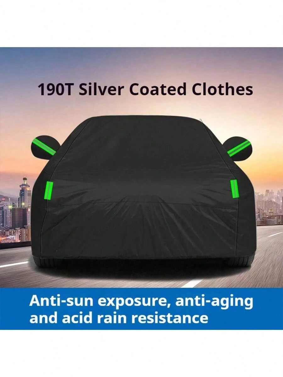 [Car Cover] Universal 190T Car Cover| Outdoor Dust-Proof, Wind-Proof, Sun-Proof, Snow-Proof, UV-Resistant| Suitable For Hatchback SUV/Sedan, With Reflective Strip, Elastic Edge, Rearview Mirror Pock