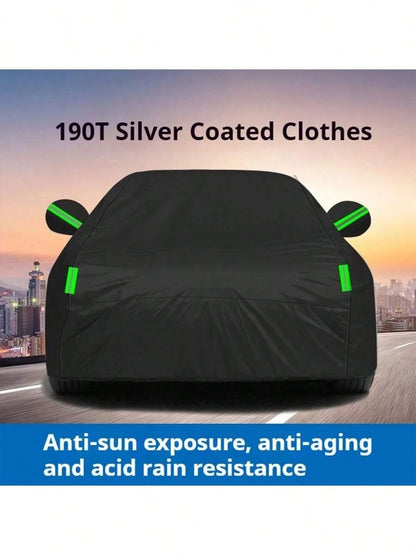 [Car Cover] Universal 190T Car Cover| Outdoor Dust-Proof, Wind-Proof, Sun-Proof, Snow-Proof, UV-Resistant| Suitable For Hatchback SUV/Sedan, With Reflective Strip, Elastic Edge, Rearview Mirror Pock