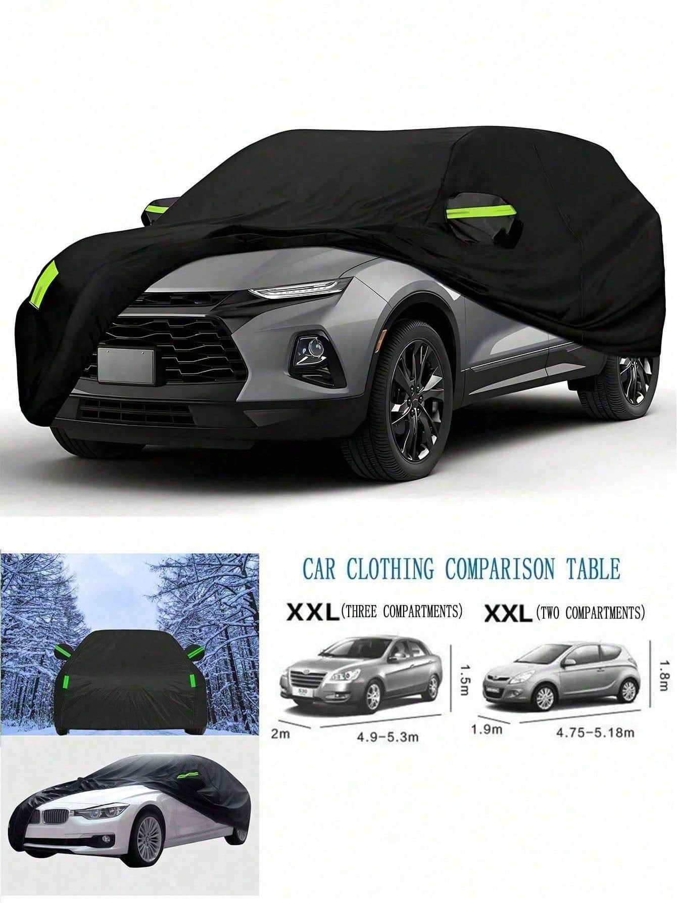 [Car Cover] Universal 190T Car Cover| Outdoor Dust-Proof, Wind-Proof, Sun-Proof, Snow-Proof, UV-Resistant| Suitable For Hatchback SUV/Sedan, With Reflective Strip, Elastic Edge, Rearview Mirror Pock