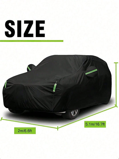 [Car Cover] Universal 190T Car Cover| Outdoor Dust-Proof, Wind-Proof, Sun-Proof, Snow-Proof, UV-Resistant| Suitable For Hatchback SUV/Sedan, With Reflective Strip, Elastic Edge, Rearview Mirror Pock