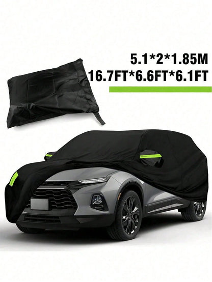 [Car Cover] Universal 190T Car Cover| Outdoor Dust-Proof, Wind-Proof, Sun-Proof, Snow-Proof, UV-Resistant| Suitable For Hatchback SUV/Sedan, With Reflective Strip, Elastic Edge, Rearview Mirror Pock