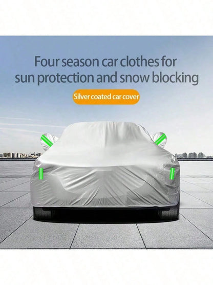 [Car Cover] Universal 190T Car Cover| Outdoor Dust-Proof, Wind-Proof, Sun-Proof, Snow-Proof, UV-Resistant| Suitable For Hatchback SUV/Sedan, With Reflective Strip, Elastic Edge, Rearview Mirror Pock