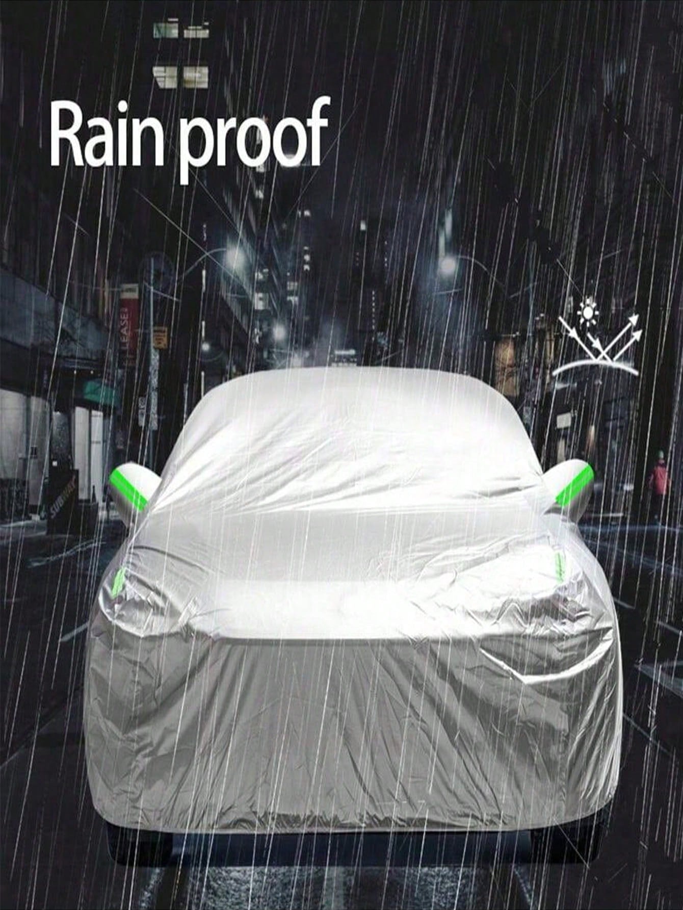 [Car Cover] Universal 190T Car Cover| Outdoor Dust-Proof, Wind-Proof, Sun-Proof, Snow-Proof, UV-Resistant| Suitable For Hatchback SUV/Sedan, With Reflective Strip, Elastic Edge, Rearview Mirror Pock