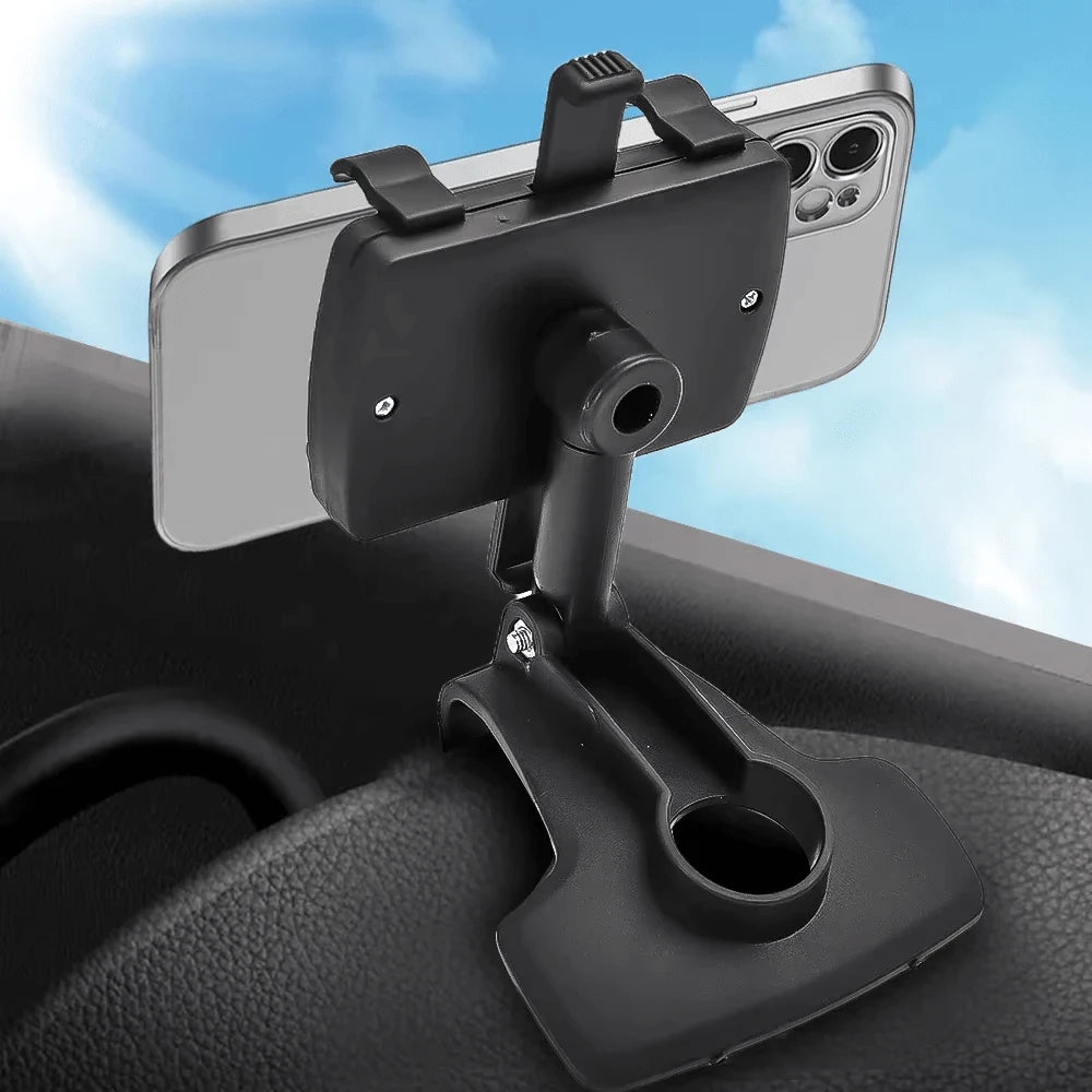 Car Dashboard Phone Holder, Center Console Phone Navigation Mount, Rearview Mirror Sun Visor Phone Stand, Multi-Function