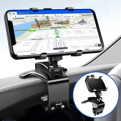 Car Dashboard Phone Holder, HUD Mount Clip-On Universal Navigation Bracket, Air Vent Clip Holder