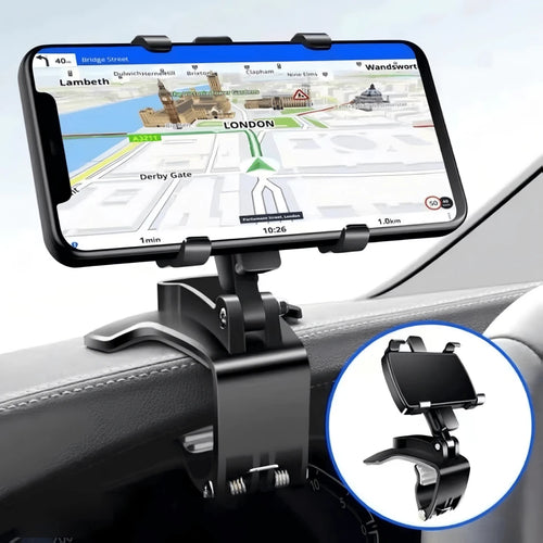 Car Dashboard Phone Holder, HUD Mount Clip-On Universal Navigation Bracket, Air Vent Clip Holder