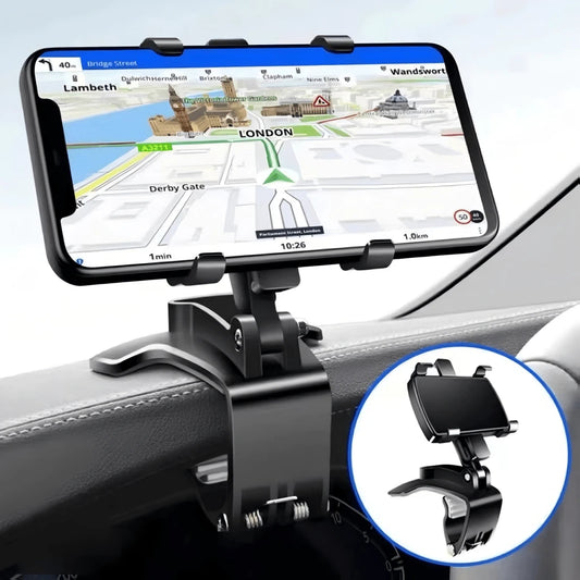 Car Dashboard Phone Holder, HUD Mount Clip-On Universal Navigation Bracket, Air Vent Clip Holder
