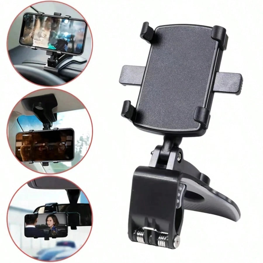 Car Dashboard Phone Holder, HUD Mount Clip-On Universal Navigation Bracket, Air Vent Clip Holder