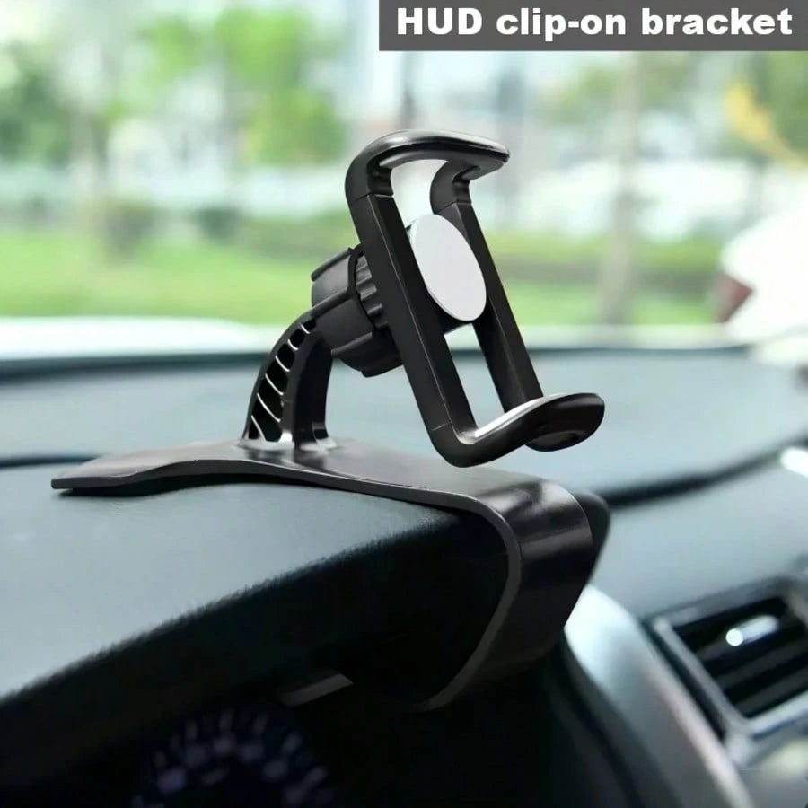 Car Dashboard Phone Holder, HUD Mount Clip-On Universal Navigation Bracket, Air Vent Clip Holder