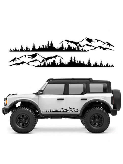 Car Door Side Stickers Graphics Forest Mountain Range Decoration Vinyl Decor Decal Auto Tuning Accessories Universal For Bronco TRX4 RC TRX 4 Renegade Audi BMW Benz Toyota Suabru Suzuki Isuzu Tesla