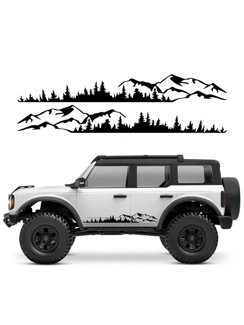 Car Door Side Stickers Graphics Forest Mountain Range Decoration Vinyl Decor Decal Auto Tuning Accessories Universal For Bronco TRX4 RC TRX 4 Renegade Audi BMW Benz Toyota Suabru Suzuki Isuzu Tesla