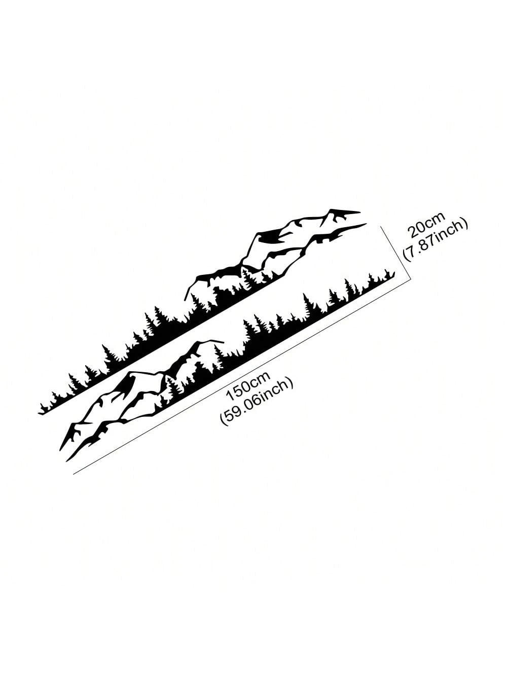 Car Door Side Stickers Graphics Forest Mountain Range Decoration Vinyl Decor Decal Auto Tuning Accessories Universal For Bronco TRX4 RC TRX 4 Renegade Audi BMW Benz Toyota Suabru Suzuki Isuzu Tesla