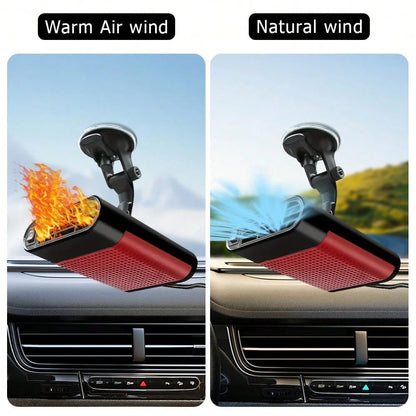Car Heater- 12V USB Portable Heating Suction Cup Car Windshield/Center Console Heater Compatible With Multiple Vehicles
