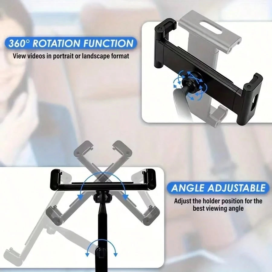 Car Rear Headrest Tablet And Phone Stand| Durable ABS Material, Headrest Mounting Type Compatible With IPhone, Android Phone, Gift For Birthday, Family, Friends Gifts Birthday Driving Car Accessories