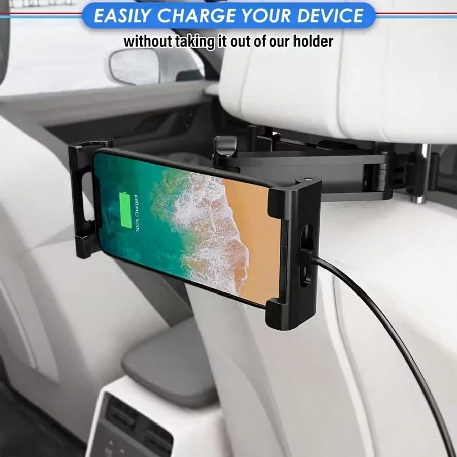 Car Rear Headrest Tablet And Phone Stand| Durable ABS Material, Headrest Mounting Type Compatible With IPhone, Android Phone, Gift For Birthday, Family, Friends Gifts Birthday Driving Car Accessories
