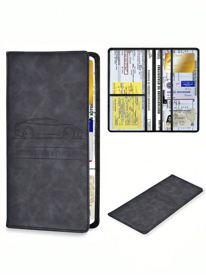 Car Registration And Insurance Card Holder, Vehicle License Document Glove Box Compartment Organizer, Interior Car Accessories