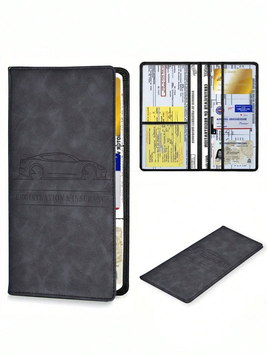 Car Registration And Insurance Card Holder, Vehicle License Document Glove Box Compartment Organizer, Interior Car Accessories