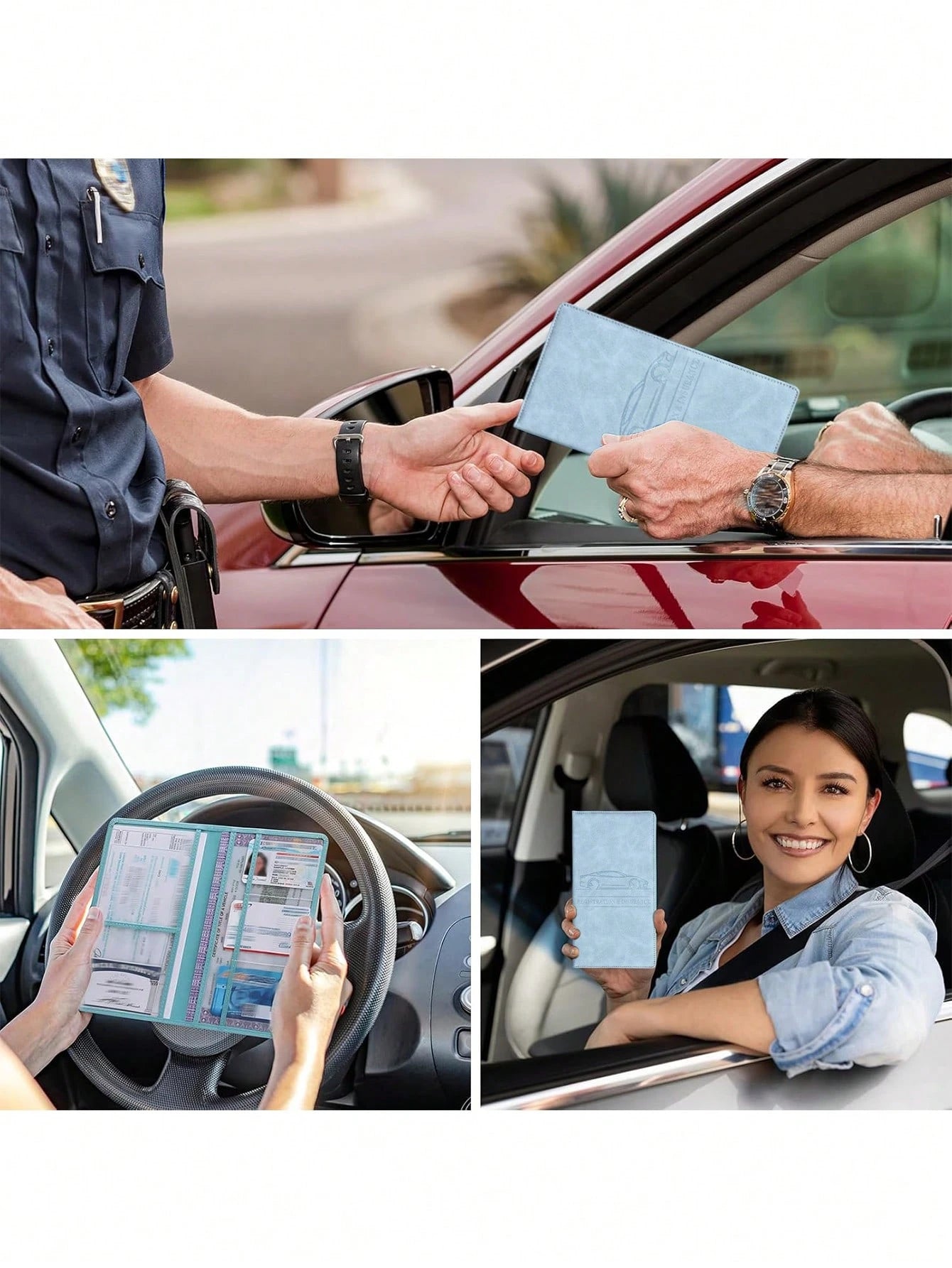 Car Registration And Insurance Card Holder, Vehicle License Document Glove Box Compartment Organizer, Interior Car Accessories