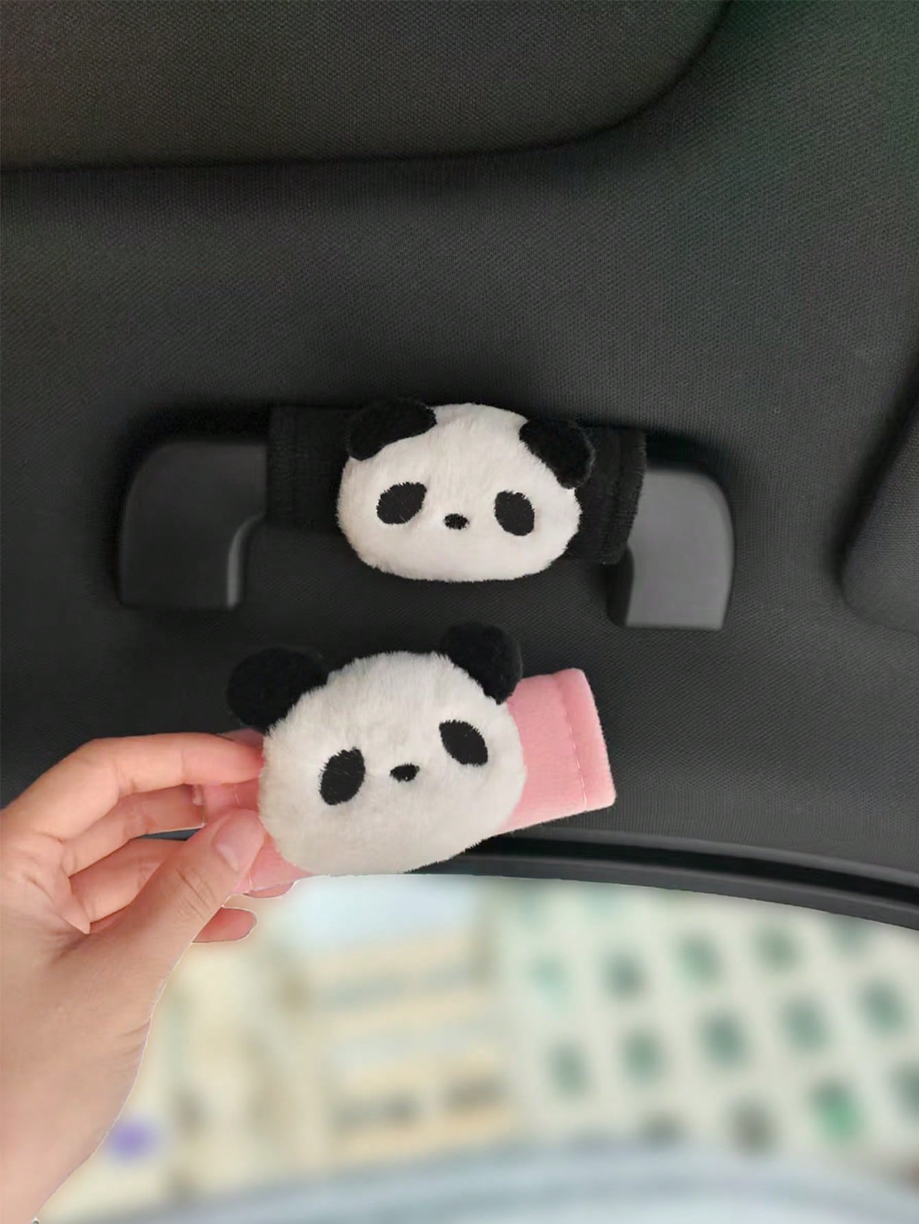 Car Roof Panda Handle Protection Cover For Car Interior Handle For Roof Car Roof Handle Set For Interior Door Handle Set For Passenger Seat Decoration