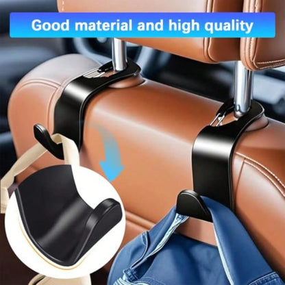Car Seat Headrest Hook, 4PCS Vehicle Seat Back Hanger Hook With Metal Lock, Multifunctional Auto Interior Purse Handbag Storage Organizer Accessories, Universal For SUV RV Truck Beige
