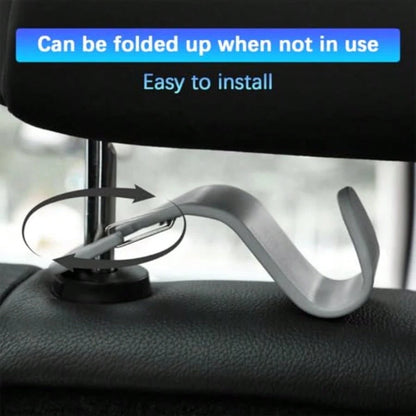 Car Seat Headrest Hook, 4PCS Vehicle Seat Back Hanger Hook With Metal Lock, Multifunctional Auto Interior Purse Handbag Storage Organizer Accessories, Universal For SUV RV Truck Beige