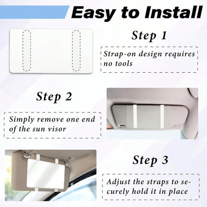 Car Sun Visor Mirror, Cosmetic Makeup Mirrors With Straps, HD Cars Interior Cosmetic Mirror, Car Accessories For Women Universal Sun Visor Mirrors For Trucks, Cars, SUVs,Car Acessesories,Car Decor,Car