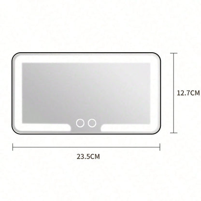 Car Sun Visor Vanity Mirror, Rechargeable Vehicle Makeup Mirror, Dimmable Touch Screen Cosmetic Mirror, Auto Travel Accessories, Universal For Most Cars
