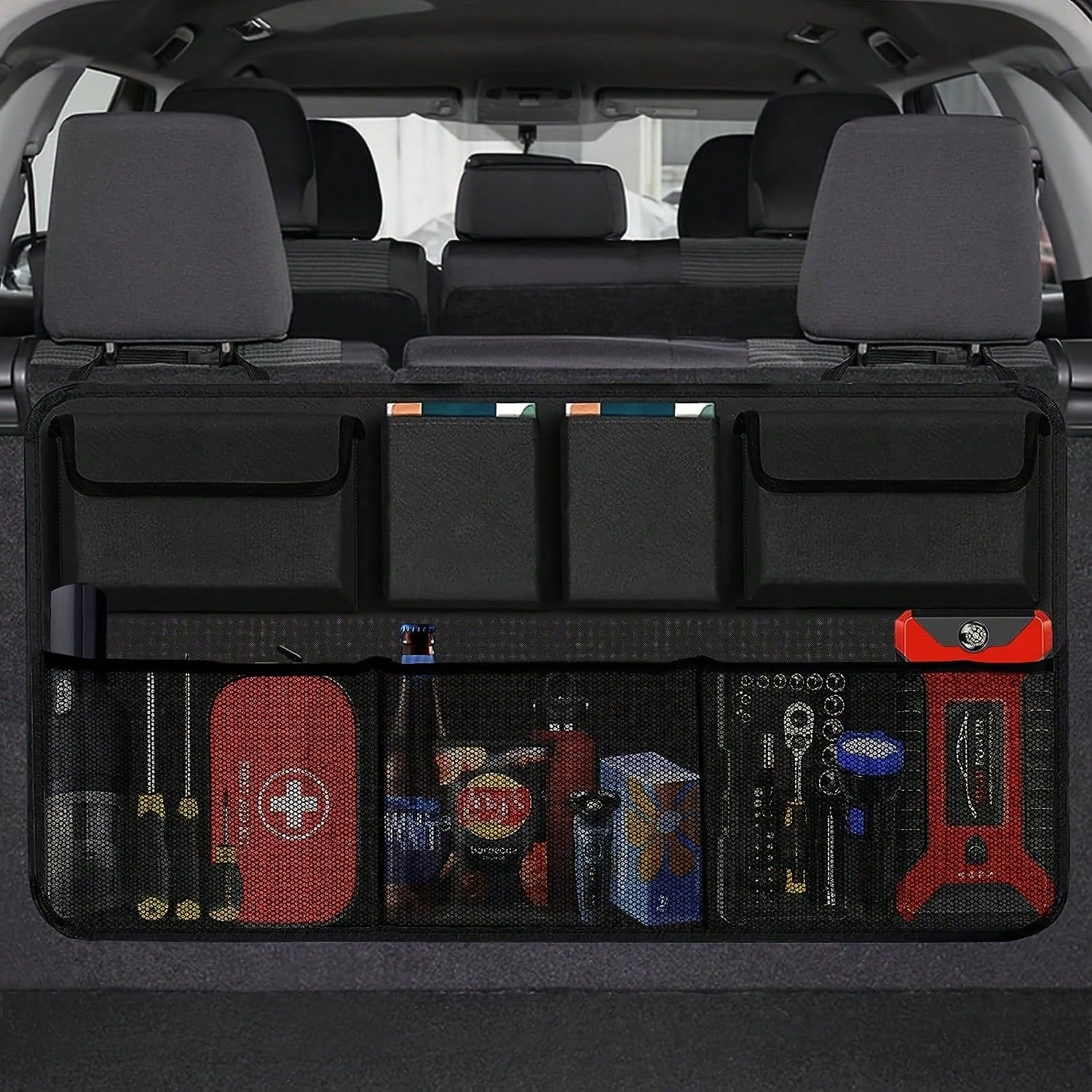 Car Trunk Organizer, Large Capacity Adjustable Rear Storage Bag, Oxford Material Multi-Purpose Seat Backrest Organizer, Suitable For All Car Models!Car Organizer