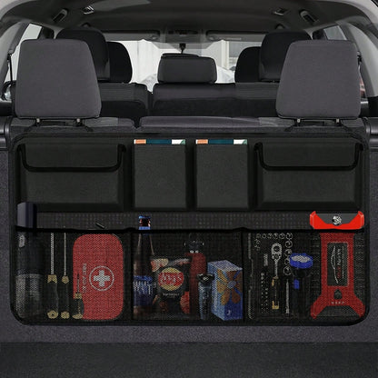 Car Trunk Organizer, Large Capacity Adjustable Rear Storage Bag, Oxford Material Multi-Purpose Seat Backrest Organizer, Suitable For All Car Models!Car Organizer