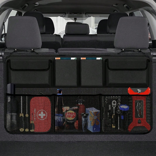 Car Trunk Organizer, Large Capacity Adjustable Rear Storage Bag, Oxford Material Multi-Purpose Seat Backrest Organizer, Suitable For All Car Models!Car Organizer