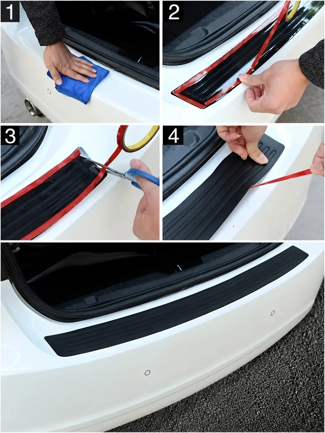 Car Trunk Protection Strip, Anti Scratch And Trampling Car Protection Sticker, Car Trunk Exterior Decoration Accessories, Car Trunk Door Edge Anti-Collision Strip, Car Accessories