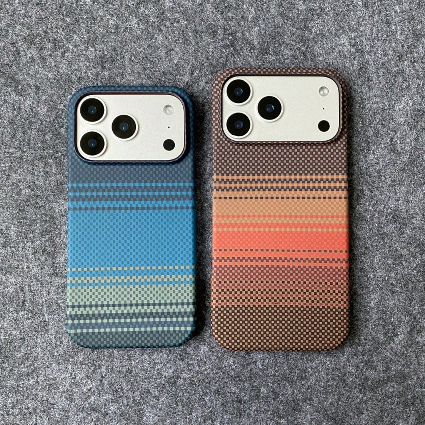 Carbon Fiber Pattern Case Suitable For IPhone 17 Pro, Kevlar Water Sticker, Half-Cover Hard Case For Apple 16