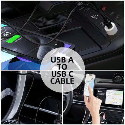 Carplay Cable Compatible With IPhone 16 17 USB A To USB C Cable, Suitable For 17 Air/17 16 15 Pro Max, Plus, Pro 12.9/11, 10th Gen, Air 5/4th Gen, Mini 6th Gen Charger Car Charging Cable