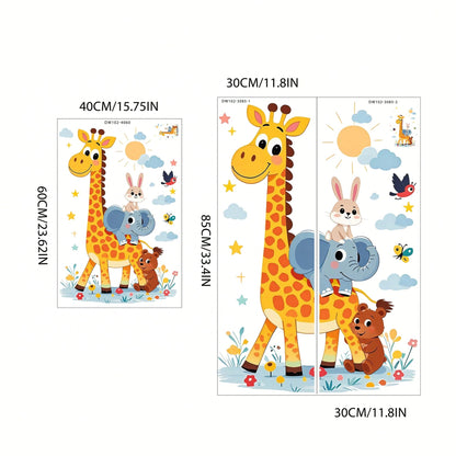 Cartoon Giraffe Sun Cloud Wall Decal For Children's Rooms And Kindergartens, Self-Adhesive Decorative Wall Sticker.
