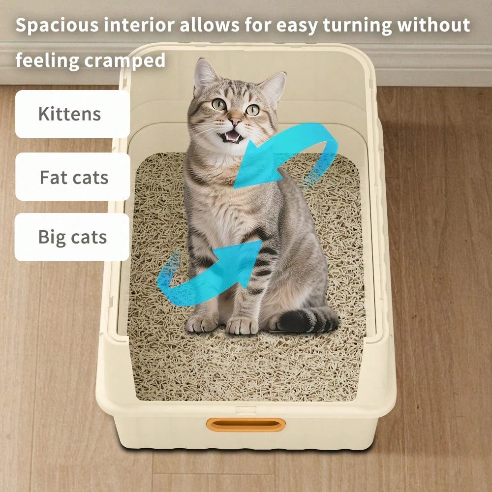 Cat Litter Box, Fully Enclosed, Odorless, Capacity Premium Cat 52*35*35cmDrawer-Style Enclosed Cat Litter Box – Large Odor-Control Kitty Toilet With Pull-Out Tray