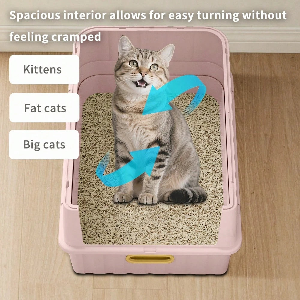 Cat Litter Box, Fully Enclosed, Odorless, Capacity Premium Cat 52*35*35cmDrawer-Style Enclosed Cat Litter Box – Large Odor-Control Kitty Toilet With Pull-Out Tray