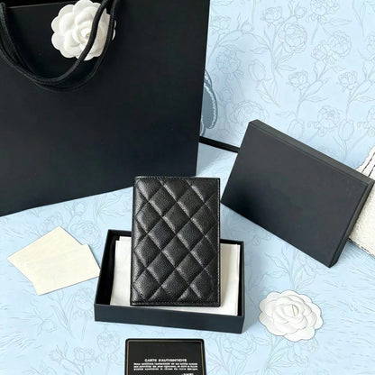 CHAN Caviar Series Lightweight Minimalist Stylish Solid Color Genuine Leather Clutch Bag Passport Holder Suitable For Commuting, Daily Use, And Dating