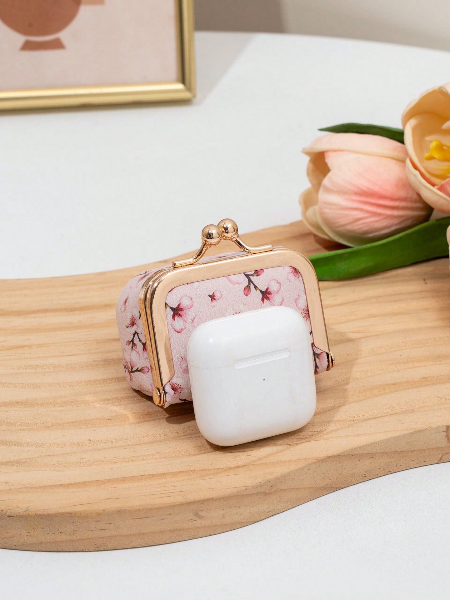 CHARM INFINITE Vintage Metal Frame Mini Coin Purse, Floral Leopard Print PU Small Wallet, Portable Earphone Lipstick Coin Storage Bag, Cute Bag Charm Accessory, Great Holiday Gift For Girls