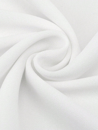 Chiffon Tie-Front Solid Color Shirt, Summer Vacation Cover Up, Beach Cover-Up, Lightweight Short Shawl Top, Spring Casual Cover Up White