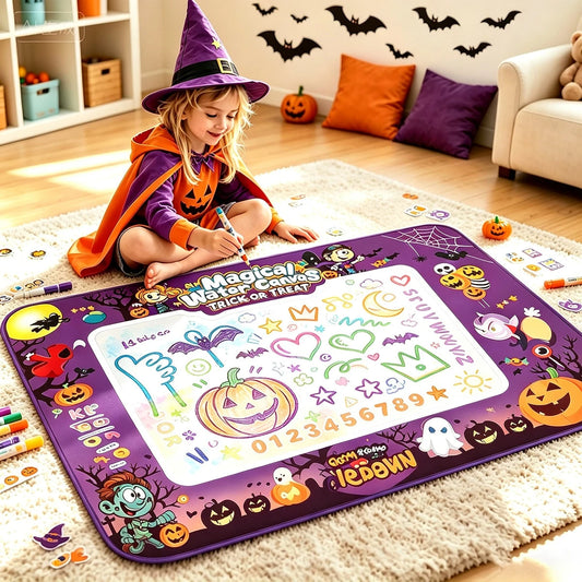 Children's Halloween Water Canvas, Reusable Magic Water Doodle Blanket, No-Wash Painting Mat, Educational Birthday Toy, Unleash Children's Imagination, Educational Toy, Birthday/Holiday Gift For Kids