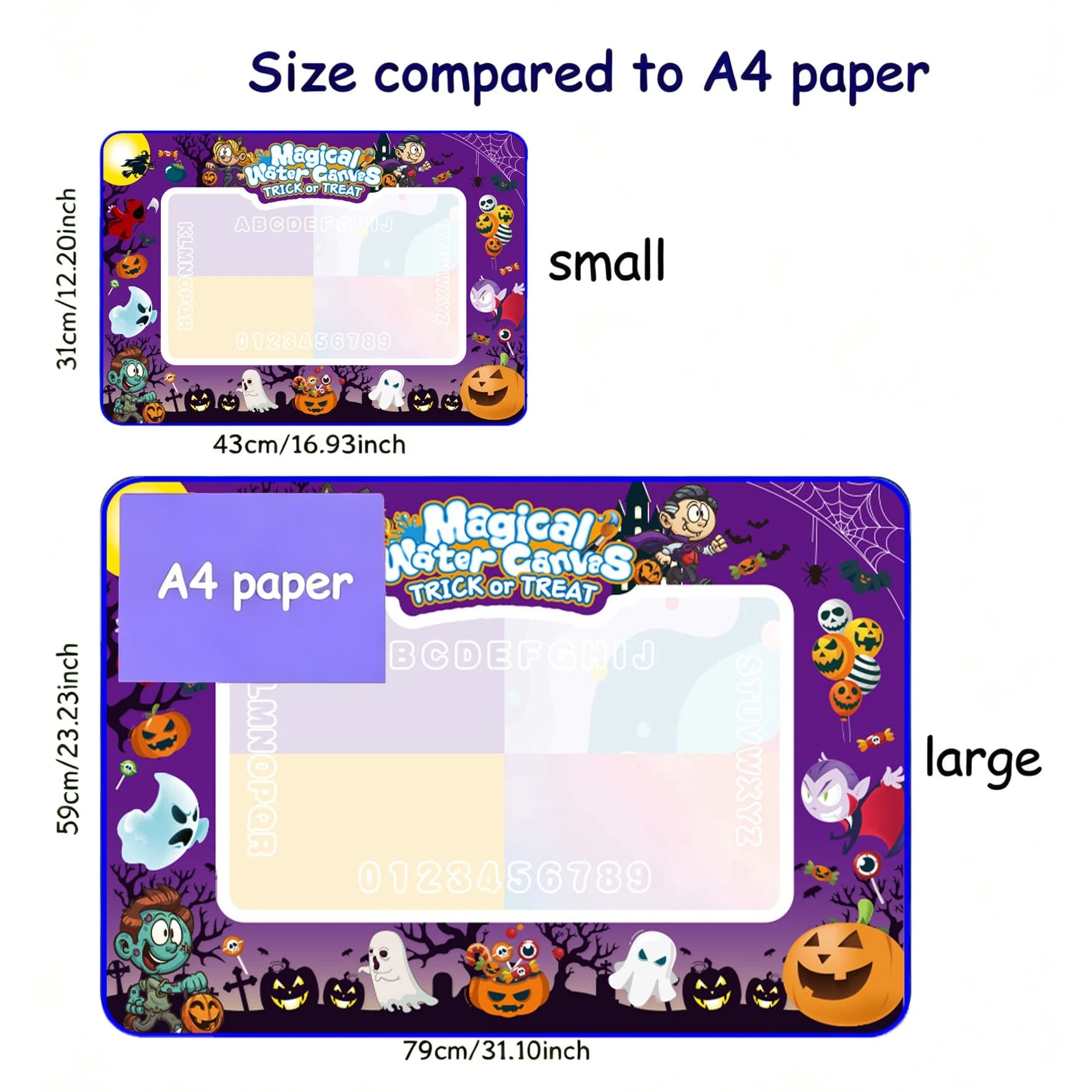 Children's Halloween Water Canvas, Reusable Magic Water Doodle Blanket, No-Wash Painting Mat, Educational Birthday Toy, Unleash Children's Imagination, Educational Toy, Birthday/Holiday Gift For Kids