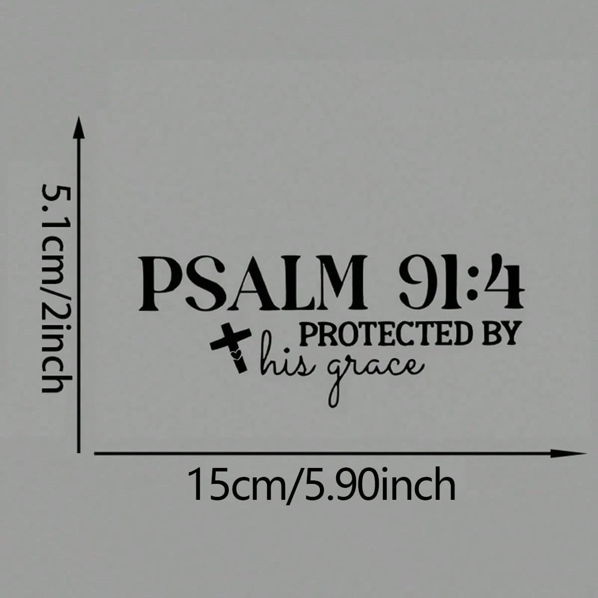 Christian Faith Psalm 91:4 Bible Cross Design Car Sticker, Suitable For Water Bottle Sticker, Laptop Sticker, Car Sticker, Glass Window Sticker, Car Decor Sticker