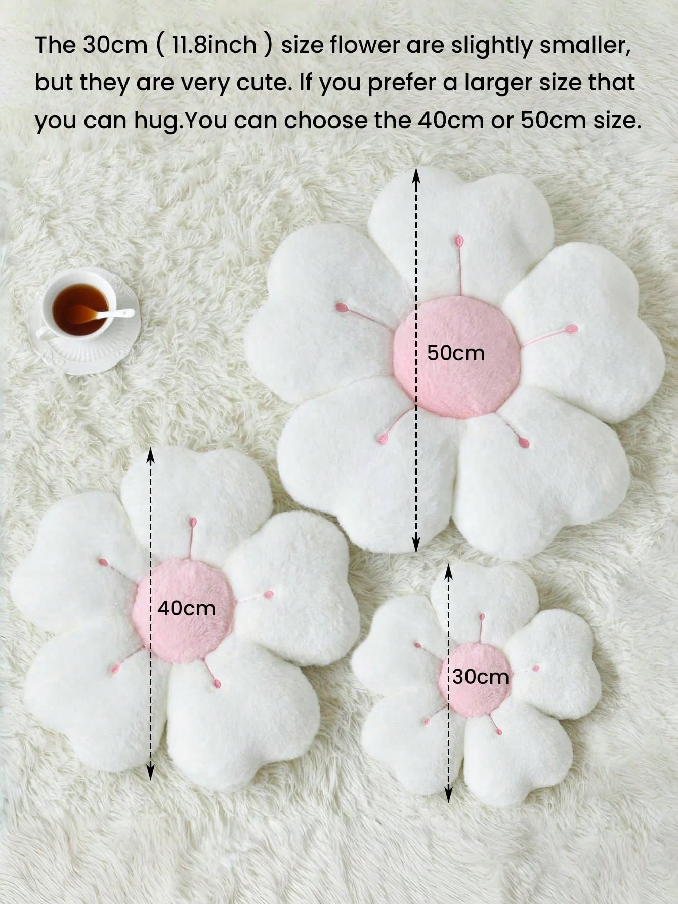 Christmas Decorative Pillows, Adorable Daisy Flower Cushions, Soft Faux Rabbit Fur Pillows For Sofas, Bedrooms, And Living Rooms,Perfect For Christmas And New Year Home Decor,A Wonderful Christmas Gif