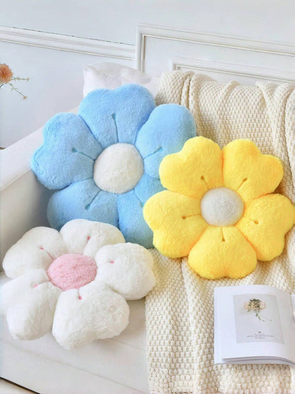 Christmas Decorative Pillows, Adorable Daisy Flower Cushions, Soft Faux Rabbit Fur Pillows For Sofas, Bedrooms, And Living Rooms,Perfect For Christmas And New Year Home Decor,A Wonderful Christmas Gif