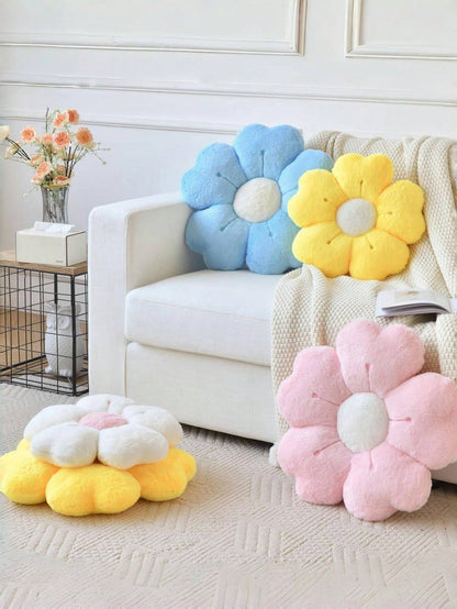 Christmas Decorative Pillows, Adorable Daisy Flower Cushions, Soft Faux Rabbit Fur Pillows For Sofas, Bedrooms, And Living Rooms,Perfect For Christmas And New Year Home Decor,A Wonderful Christmas Gif