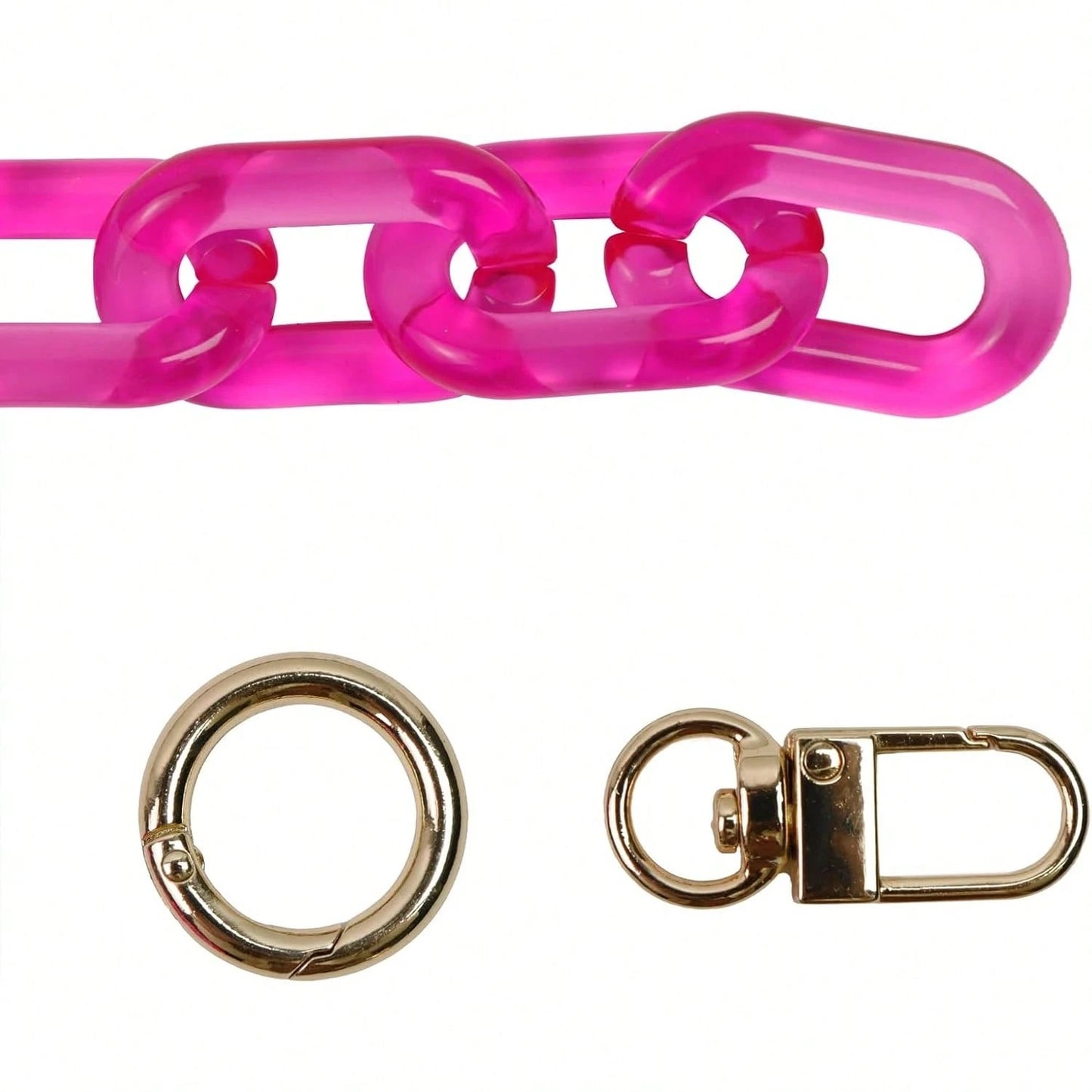 Chunky Acrylic Purse Strap Bag Chain Handle Purse Chain Replacement For Handbag Purse Shoulder Bag,(Rose, Length 17.7")