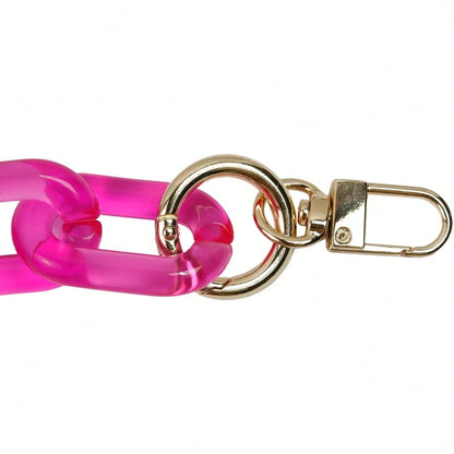 Chunky Acrylic Purse Strap Bag Chain Handle Purse Chain Replacement For Handbag Purse Shoulder Bag,(Rose, Length 17.7")